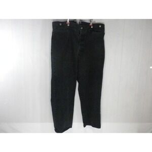 Vtg Wah Maker‎ Frontier Jeans 40x27 Black Buckle Back Button Fly Canvas USA